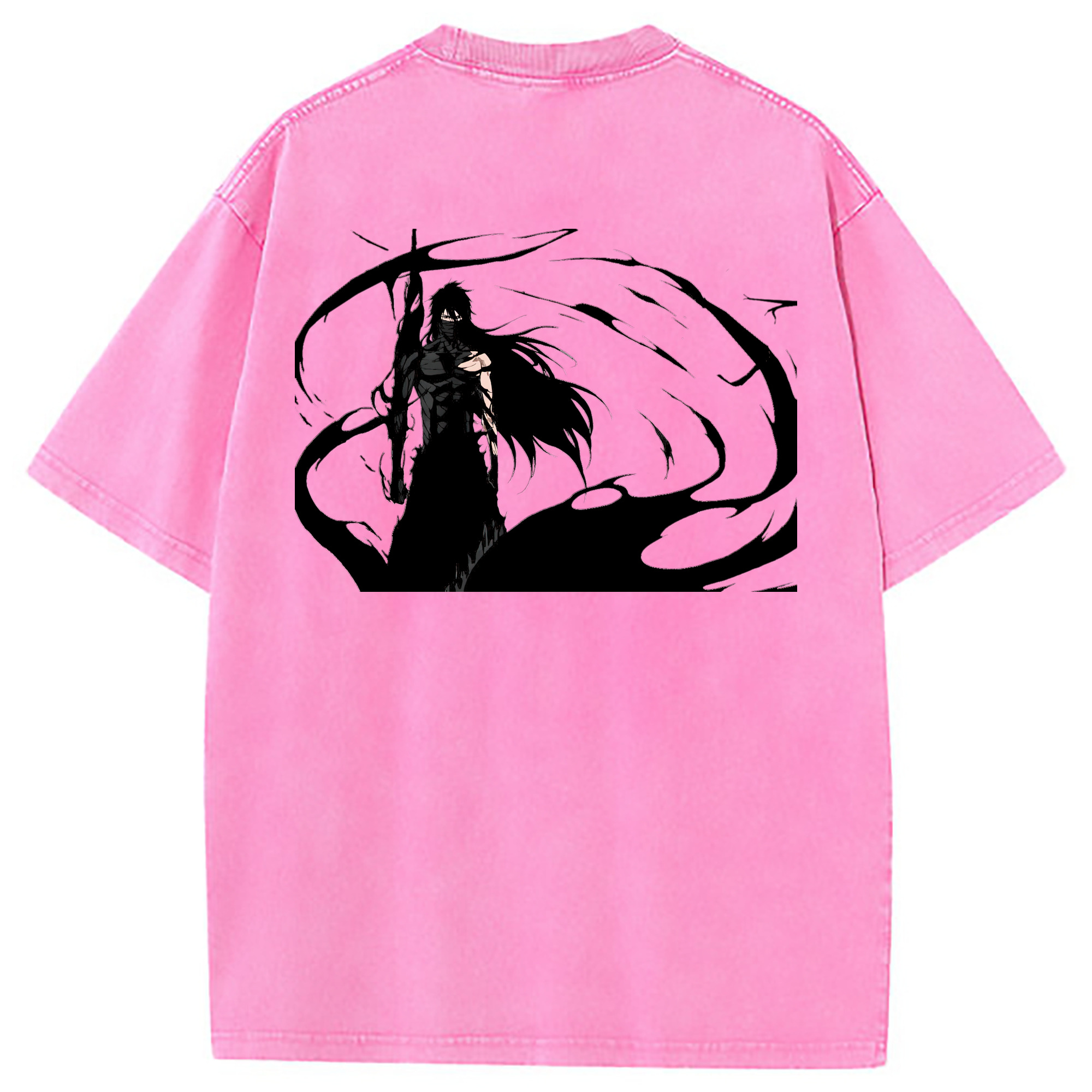 （画像用） ブリーチ 黒崎一護（くろさき いちご）BLEACH Kurosaki Ichigo 綿100% ヴィンテージ風 半袖Tシャツ（背面プリント）